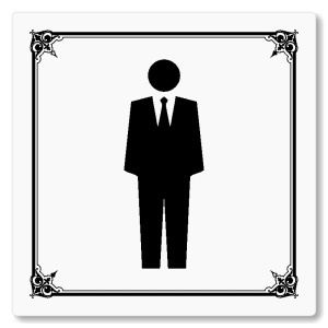 WC muži, 118x118mm, bílá, Nebraska